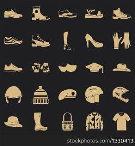 Shoes icons set. Simple set of 25 shoes vector icons for web for any design. Shoes icons set, simple style