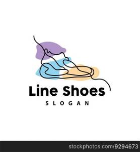 Shoes Logo, Shoes Design Simple Minimalist Line Style, Fashion Brand Vector, Icon Illustration