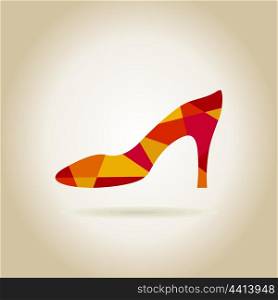 Shoes on a grey background. A vector illustration