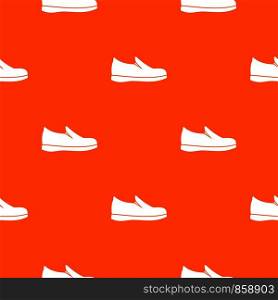 Shoes pattern repeat seamless in orange color for any design. Vector geometric illustration. Shoes pattern seamless
