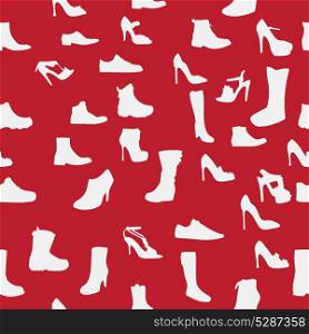 Shoes silhouette seamless pattern. vector illustration. eps10