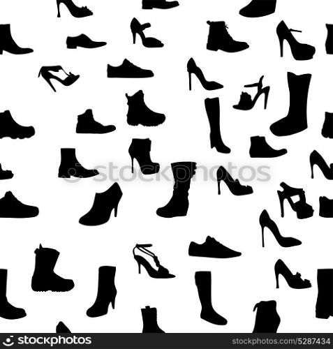 Shoes silhouette seamless pattern. vector illustration. eps10