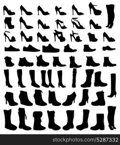 Shoes silhouette vector illustration. EPS 10 .