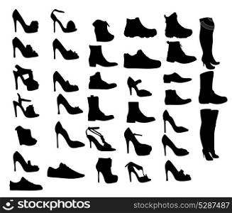 Shoes silhouette vector illustration eps10