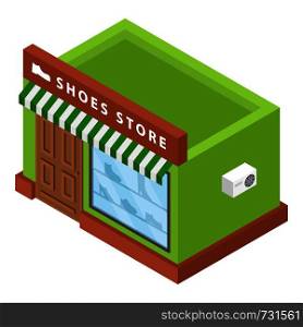 Shoes store icon. Isometric of shoes store vector icon for web design isolated on white background. Shoes store icon, isometric style