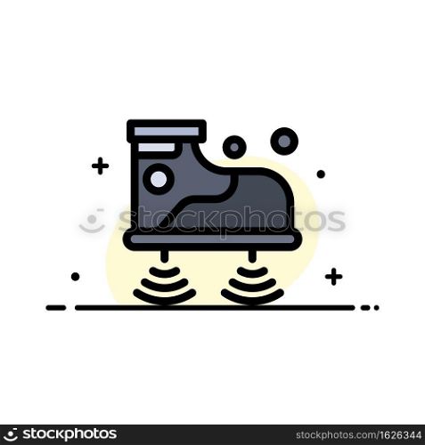 Shoes, Wifi, Service, Technology  Business Flat Line Filled Icon Vector Banner Template