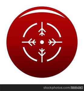 Shoot circle icon. Simple illustration of shoot circle vector icon for any design red. Shoot circle icon vector red