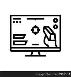 shooter video game line icon vector. shooter video game sign. isolated contour symbol black illustration. shooter video game line icon vector illustration