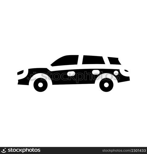 shooting brake car glyph icon vector. shooting brake car sign. isolated contour symbol black illustration. shooting brake car glyph icon vector illustration