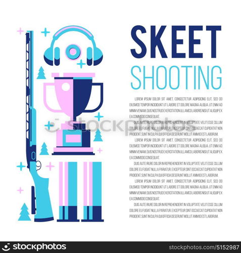 Shooting Skeet. Set of vector design elements with place for text.