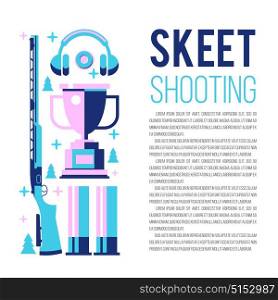 Shooting Skeet. Set of vector design elements with place for text.