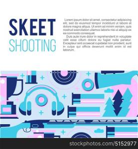 Shooting Skeet. Set of vector design elements with place for text. Vector illustration.