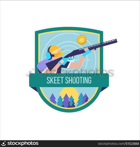 Shooting Skeet. The logo of the sports club.