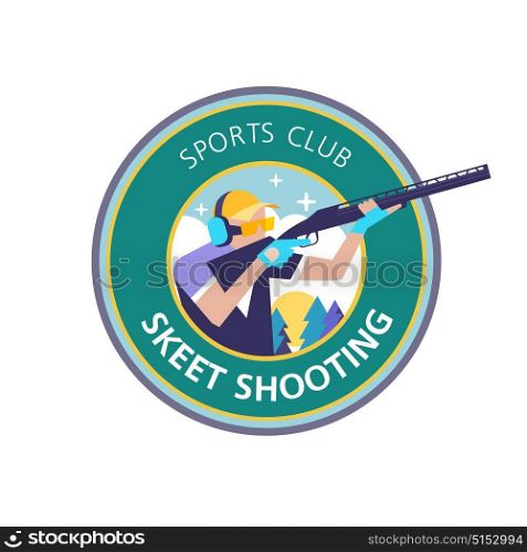 Shooting Skeet. Vector logo, logo, sports club.