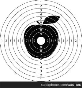 shooting target applefor the shooting range small arms made in the vector. target shooting apple