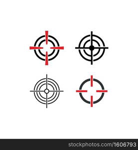 shooting target logo vector icon in simple design 