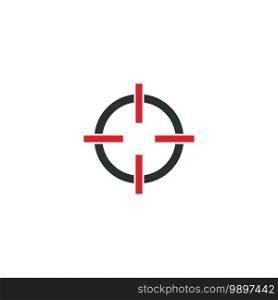 shooting target logo vector icon in simple design 