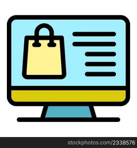 Shop advertise icon. Outline shop advertise vector icon color flat isolated. Shop advertise icon color outline vector