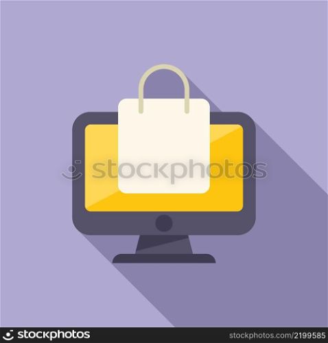 Shop bag icon flat vector. Web store. Internet commerce. Shop bag icon flat vector. Web store