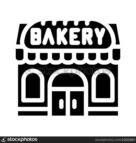 shop bakery glyph icon vector. shop bakery sign. isolated contour symbol black illustration. shop bakery glyph icon vector illustration