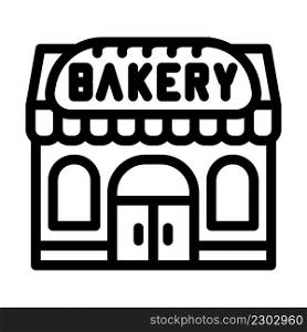 shop bakery line icon vector. shop bakery sign. isolated contour symbol black illustration. shop bakery line icon vector illustration