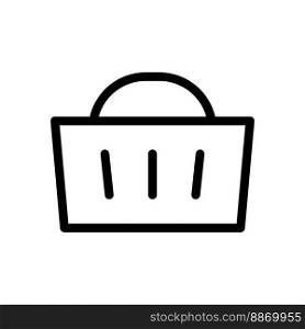 Shop basket icon line isolated on white background. Black flat thin icon on modern outline style. Linear symbol and editable stroke. Simple and pixel perfect stroke vector illustration