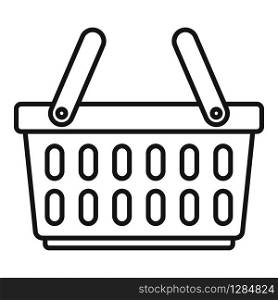 Shop basket icon. Outline shop basket vector icon for web design isolated on white background. Shop basket icon, outline style