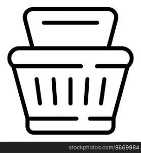 Shop basket icon outline vector. Vegetable milk. Vegan drink. Shop basket icon outline vector. Vegetable milk