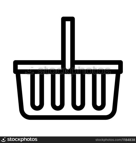 Shop Basket Icon Vector. Outline Shop Basket Sign. Isolated Contour Symbol Illustration. Shop Basket Icon Vector Outline Illustration