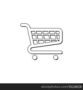 shop basket shopping icon in flat, vector illustration. shop basket shopping icon in flat, vector