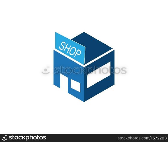 Shop building icon and symbol vector illustration
