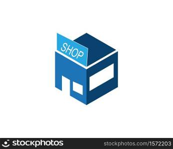 Shop building icon and symbol vector illustration