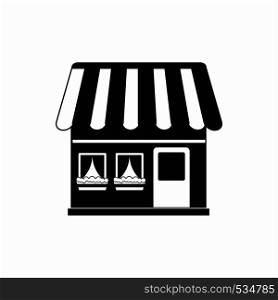Shop building icon in simple style on a white background. Shop building icon, simple style