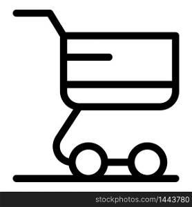 Shop cart icon. Outline shop cart vector icon for web design isolated on white background. Shop cart icon, outline style