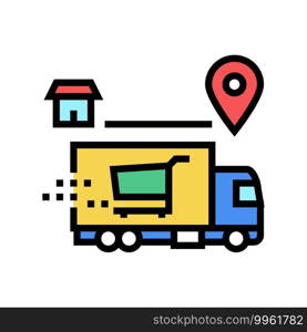 shop delivery service color icon vector. shop delivery service sign. isolated symbol illustration. shop delivery service color icon vector illustration