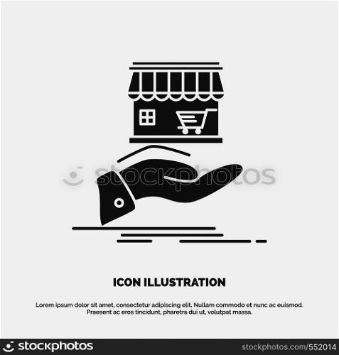 shop, donate, shopping, online, hand Icon. glyph vector gray symbol for UI and UX, website or mobile application. Vector EPS10 Abstract Template background