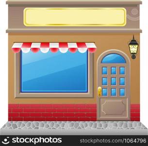 shop facade with a showcase vector illustration