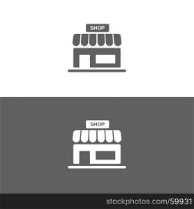 Shop icon on white and dark backgrounds