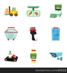 Shop icons set. Cartoon illustration of 9 shop vector icons for web. Shop icons set, cartoon style