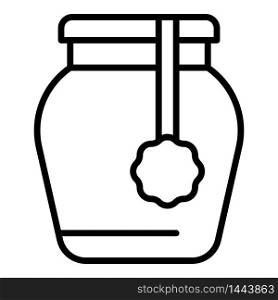 Shop jam jar icon. Outline shop jam jar vector icon for web design isolated on white background. Shop jam jar icon, outline style