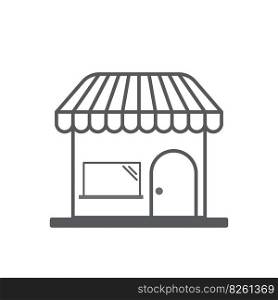 Shop, market line icon, outline vector sign, linear pictogram isolated on white. logo illustration