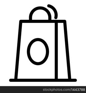 Shop paper bag icon. Outline shop paper bag vector icon for web design isolated on white background. Shop paper bag icon, outline style