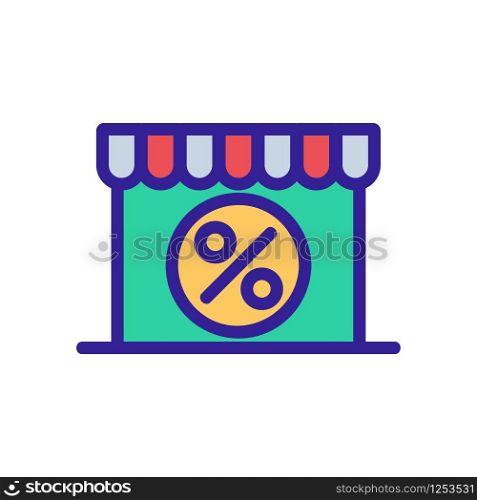 Shop percentage icon vector. Thin line sign. Isolated contour symbol illustration. Shop percentage icon vector. Isolated contour symbol illustration