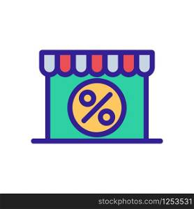 Shop percentage icon vector. Thin line sign. Isolated contour symbol illustration. Shop percentage icon vector. Isolated contour symbol illustration