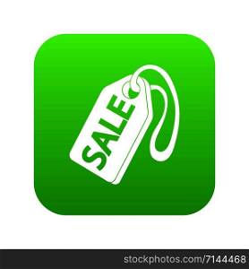 Shop sale icon green vector isolated on white background. Shop sale icon green vector