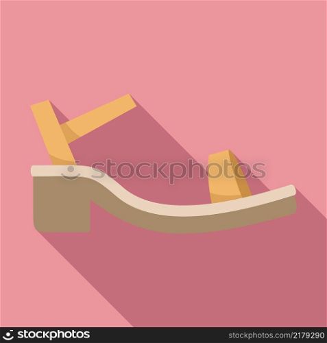 Shop sandal icon flat vector. Woman beach. Comfort footwear. Shop sandal icon flat vector. Woman beach