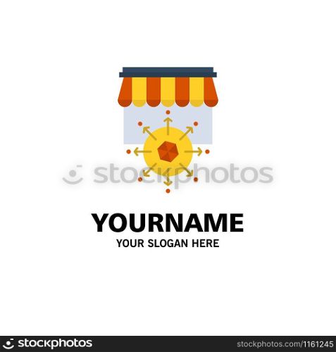 Shop, Shopping, Goal, Business Business Logo Template. Flat Color