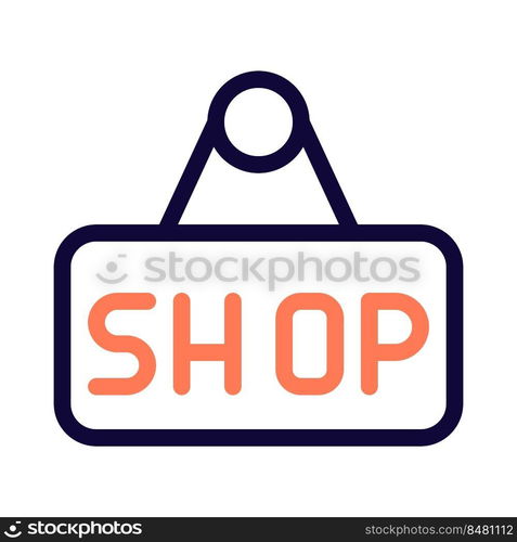 Shop signage displaying over a shopping website