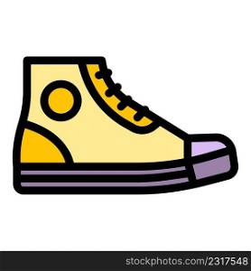 Shop sneaker icon. Outline shop sneaker vector icon color flat isolated. Shop sneaker icon color outline vector