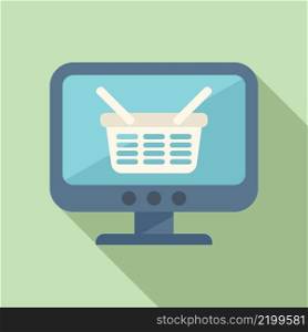 Shop store basket icon flat vector. Digital payment. Credit retail. Shop store basket icon flat vector. Digital payment